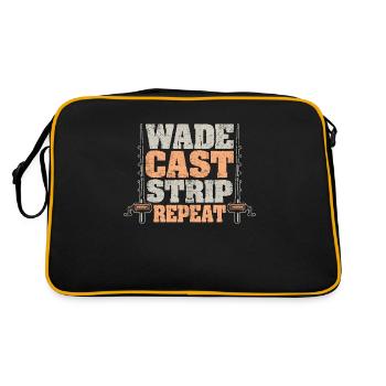 Pêche à la mouche Wade Cast Strip Repeat Bass Fishing - Sac Retro - noir/or - Dos
