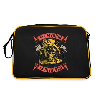 La pêche à la mouche est impliquée canne à pêche pêche pêche à la mouche - Sac Retro - noir/or - Dos