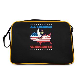 Windsurfen All American Windsurfer - Retro Tasche - Schwarz/Gold - Hinten