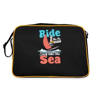 Windsurfen Fahren wie Windsurfen Wie Meer - Retro Tasche - Schwarz/Gold - Hinten