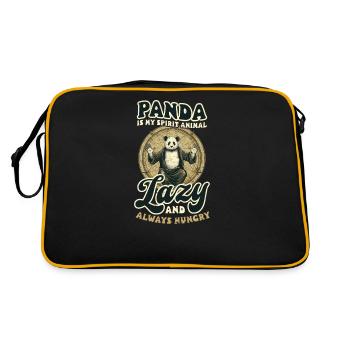 Panda Lazy And Always Hungry Panda - Retro Bag - black/gold - Back