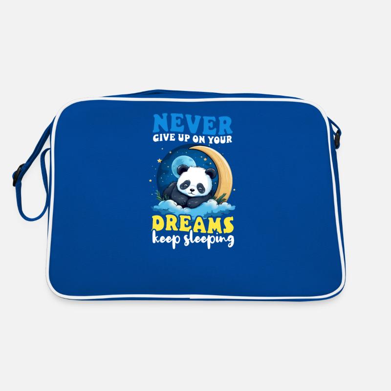 Panda Gib niemals Träume auf Schlaf Retro Tasche