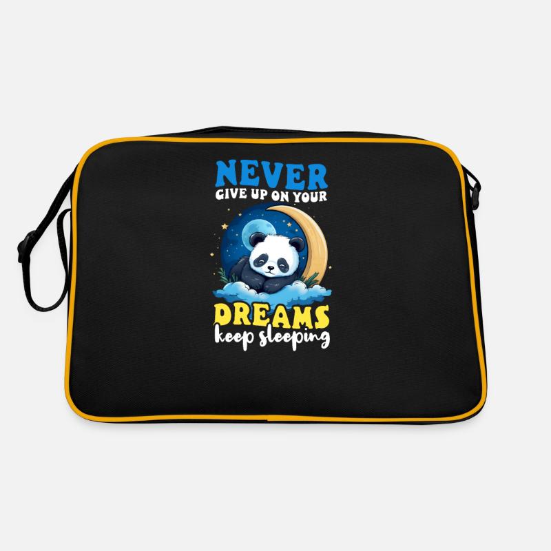 Panda Never Give Up On Dreams Keep Sleeping Retro Bag