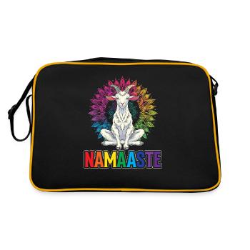 Goat yoga meditation, yoga class, yoga - Retro Bag - black/gold - Back