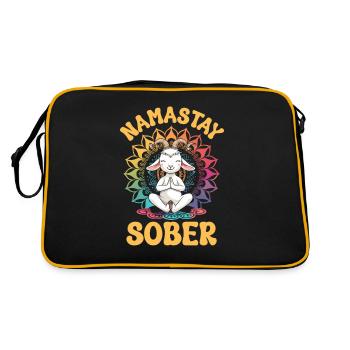 Goat yoga meditation, yoga class, yoga - Retro Bag - black/gold - Back