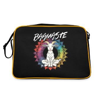 Goat yoga meditation, yoga class, yoga - Retro Bag - black/gold - Back