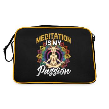 Goat yoga meditation, yoga class, yoga - Retro Bag - black/gold - Back