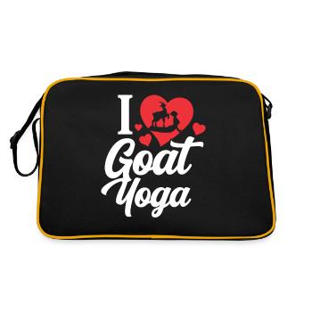Goat yoga meditation, yoga class, yoga - Retro Bag - black/gold - Back