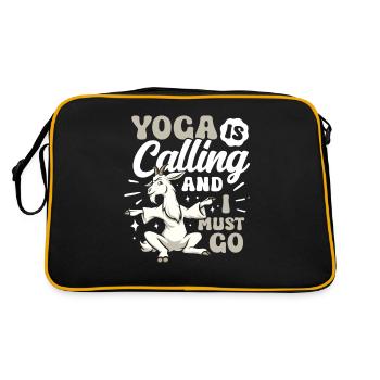 Goat yoga meditation, yoga class, yoga - Retro Bag - black/gold - Back