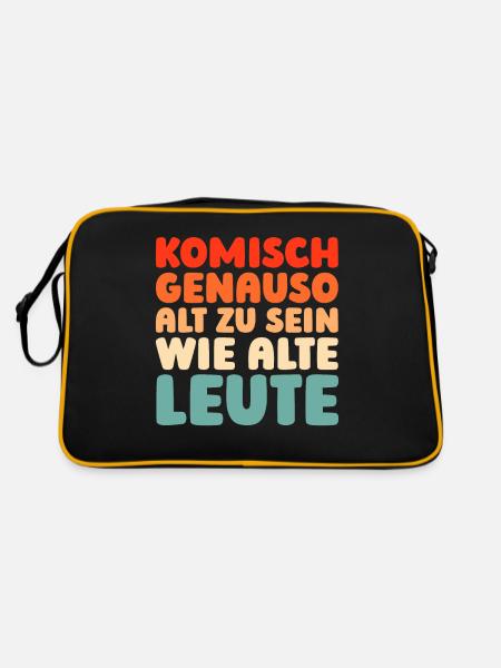 Pensioner Pension Funny Languages - Retro Bag - black/gold - Back
