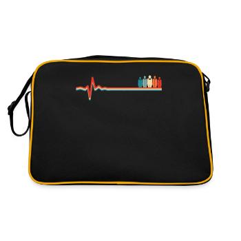 Chor Sänger Ekg Heartbeat - Retro Tasche - Schwarz/Gold - Hinten