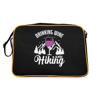 Drinking Wine and Hiking Wandern - Retro Bag - black/gold - Back