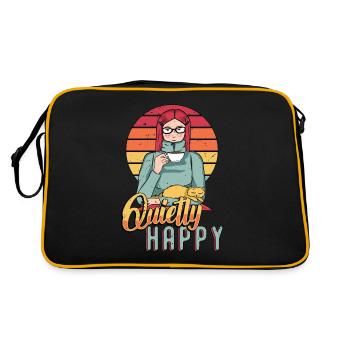 Introverti Tranquillement heureux Introversion introvertie - Sac Retro - noir/or - Dos