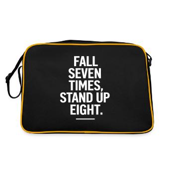 Fall Seven Times Stand Up Eight - Retro Tasche - Schwarz/Gold - Hinten