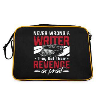 Writing Never Wrong A Writer They Get Literature - Retro Bag - black/gold - Back