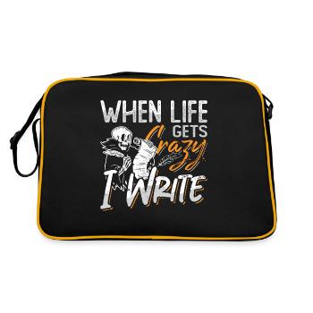 Writing When Life Gets Crazy I Write Book Writer - Retro Bag - black/gold - Back
