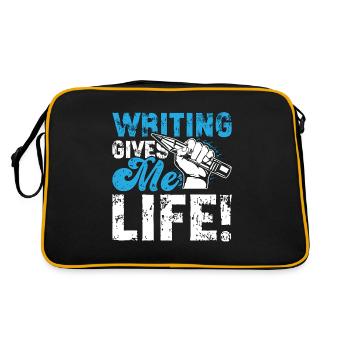Writing Gives Me Life Loves Journalist Book Writer - Retro Bag - black/gold - Back