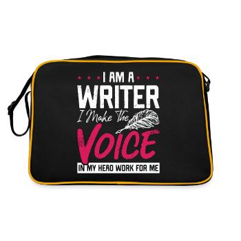 Writing I Am A Writer I Make The Voice Journalist - Retro Bag - black/gold - Back