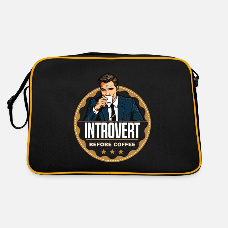 Introvert Before Coffee Bookworm Coffee Lover Retro Tasche