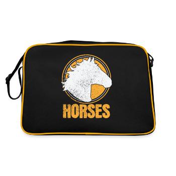 Horse with mane "Horses" - Retro Bag - black/gold - Back