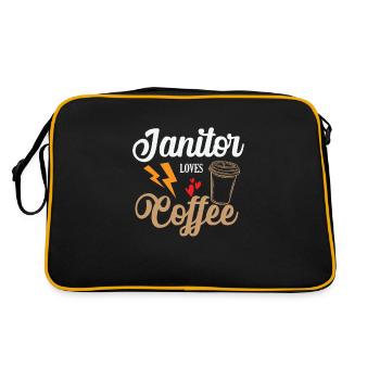 Janitor loves Coffee Caretaker - Retro Bag - black/gold - Back