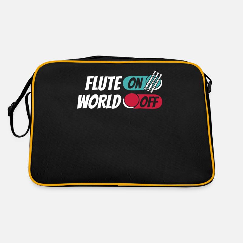 Flötist Flöte Flute On World Off Retro Tasche