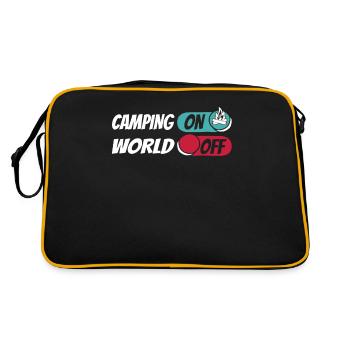 Tent Camping Camping Camping On World Off - Retro Bag - black/gold - Back