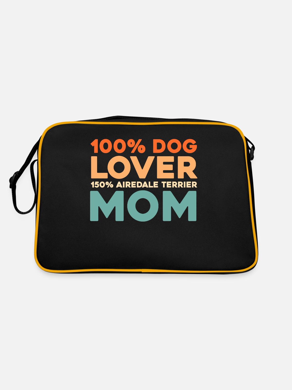 Airedale Terrier - Retro Bag - black/gold - Back