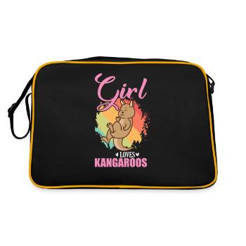 Une fille aime Kangaroos Australie - Sac Retro - noir/or - Dos
