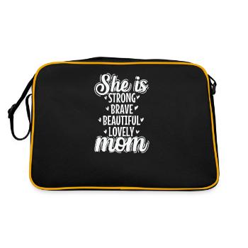 Elle est forte, courageuse, belle, charmante, maman - Sac Retro - noir/or - Dos