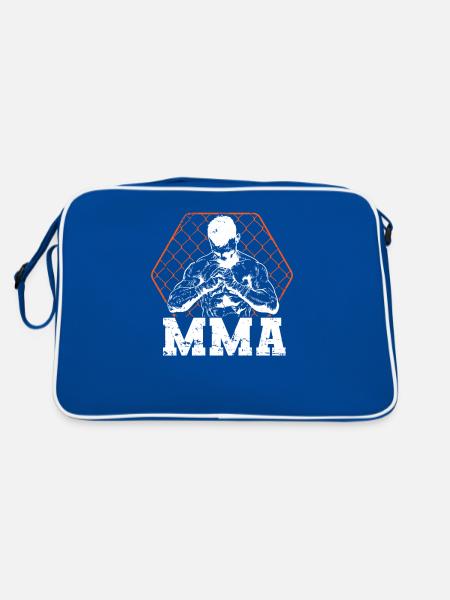 MMA im Käfig Mixed Martial Arts Kampf - Retro Tasche - Blau/Weiß - Hinten
