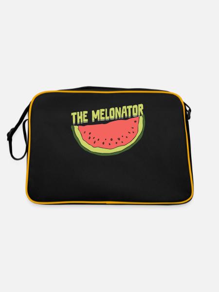 Melon Gift - Retro Tasche - Schwarz/Gold - Hinten