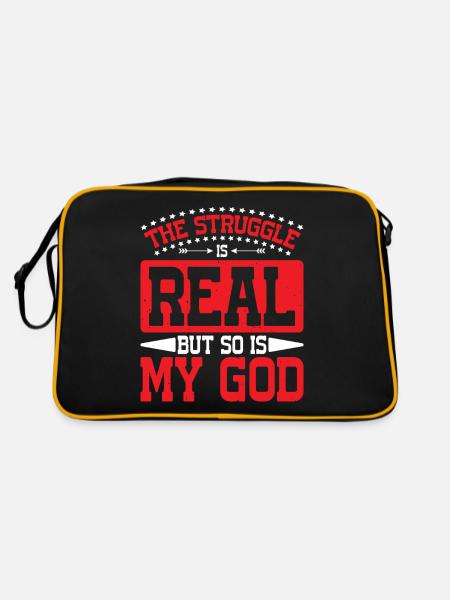 La lutte est réelle, mais mon Dieu l’est aussi 14 - Sac Retro - noir/or - Dos