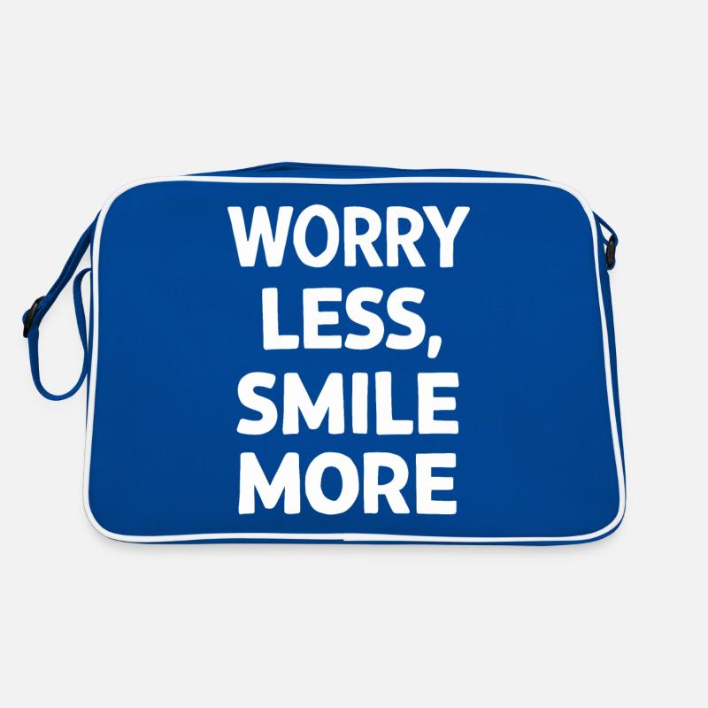 Worry Less Smile More Motivation Retro Tasche