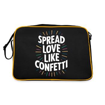 Spread Love Like Confetti Message - Retro Bag - black/gold - Back