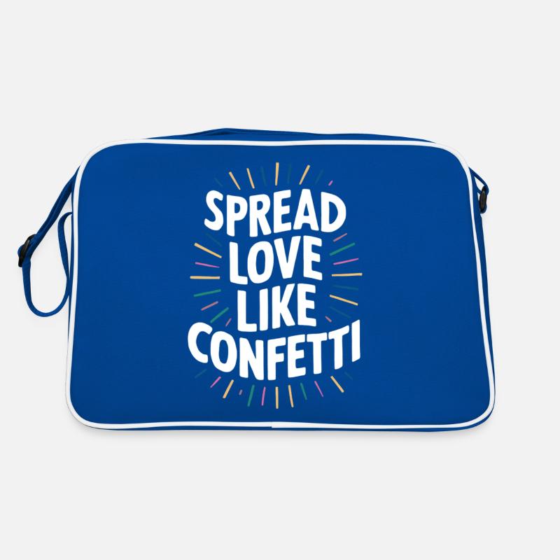 Spread Love Like Confetti Botschaft Retro Tasche