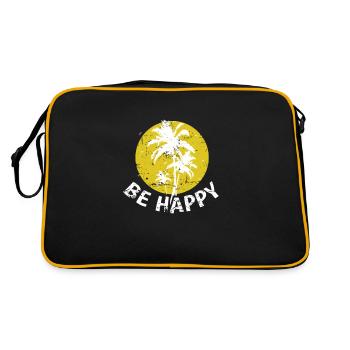 Vacances Be Happy Tree Tree Palm Tree - Sac Retro - noir/or - Dos