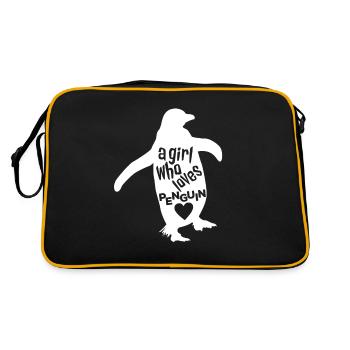 Une fille qui aime le pingouin - Sac Retro - noir/or - Dos