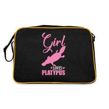 Une fille aime l’ornithorynque Schnabeltier - Sac Retro - noir/or - Dos