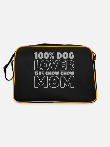 Chow Chow - Retro Tasche - Schwarz/Gold - Hinten