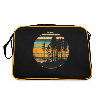 Sunset Forest Nature Outdoors Retro 80s Vibe - Retro Bag - black/gold - Back