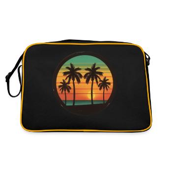 Sunset Palms Silhouette Rétro 80's Vintage Extérieur - Sac Retro - noir/or - Dos