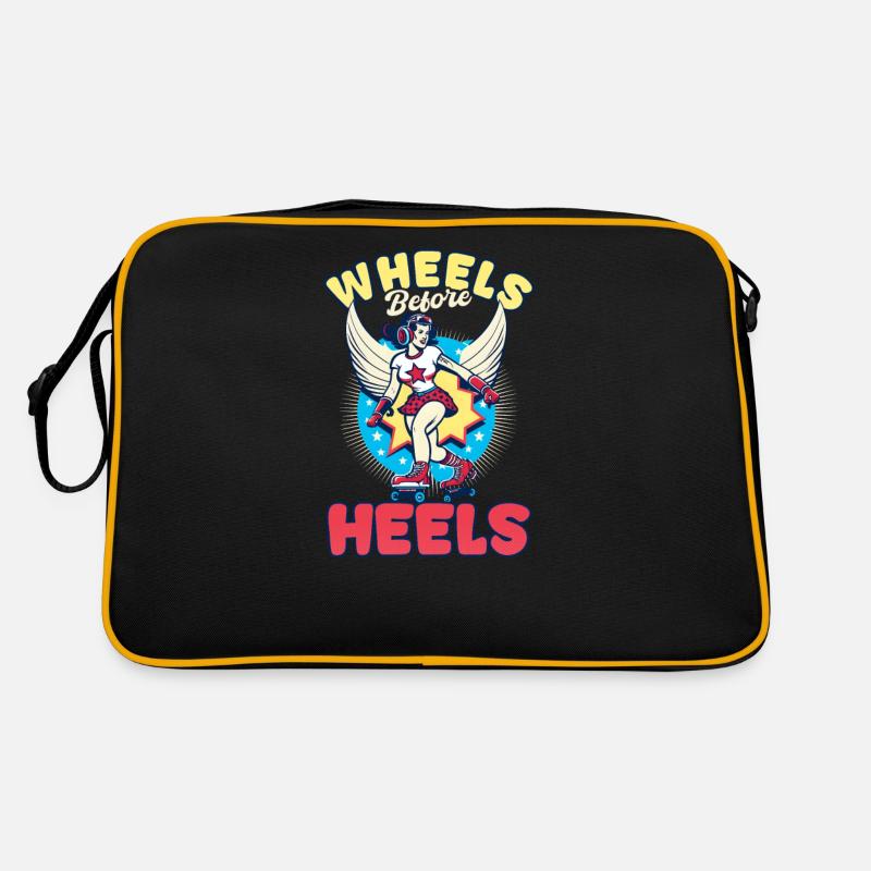 Roller Derby Räder vor Absätzen Retro Tasche
