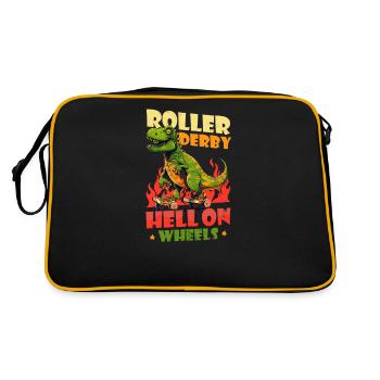 Roller Derby Hell On Wheels - Retro Tasche - Schwarz/Gold - Hinten