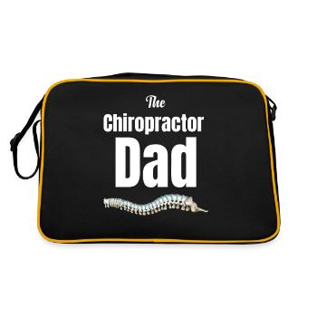 Der Chiropraktiker Papa, Körperliche Massage, - Retro Tasche - Schwarz/Gold - Hinten