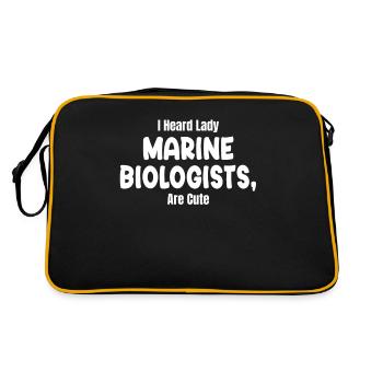 Ich Habe Gehört, Dass Meeresbiologen Niedliche - Retro Tasche - Schwarz/Gold - Hinten