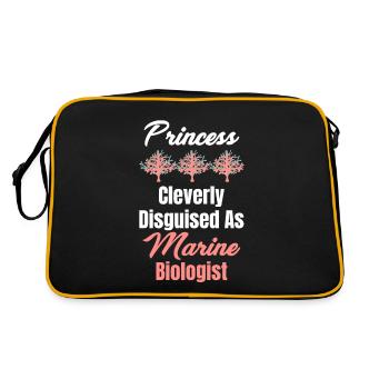 Prinzessin Geschickt Als Meeresbiologin - Retro Tasche - Schwarz/Gold - Hinten