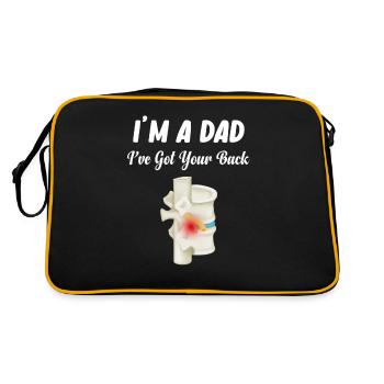 Ich Stehe Hinter Ihnen, Chiropraktiker, Vater, - Retro Tasche - Schwarz/Gold - Hinten