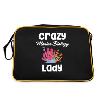 Crazy Marine Biology Lady Aquariums - Retro Tasche - Schwarz/Gold - Hinten