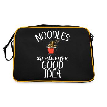 Noodle Lover Gifts - Retro Bag - black/gold - Back